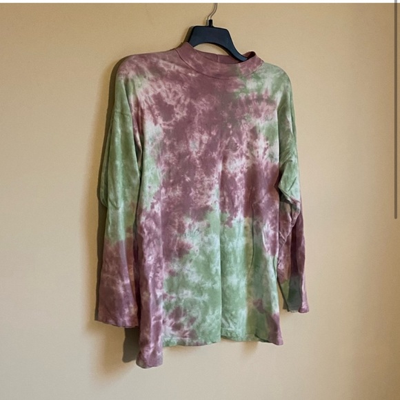 Free People Be Free Pink Green Tie Dye Oversized
Long Sleeve Shirt - Picture 2 of 5
